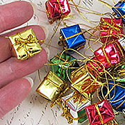Tiny Wrapped Gift Box Ornaments - 1/2 Inch