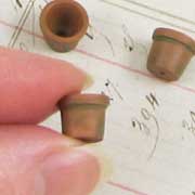 Tiny Mossy Clay Pots - 7mm Tall