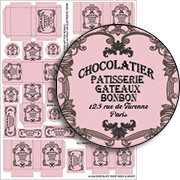 Chocolate Shop Bags & Boxes Collage Sheet