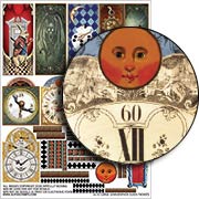 Large Grandfather Clock Facades Collage Sheet