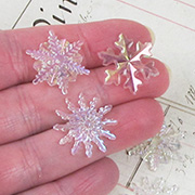 Flat Back Clear Iridescent Snowflakes