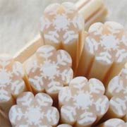 Polymer Clay Cane - 10mm Lacy Snowflakes