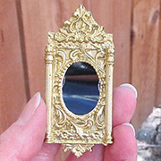 Gold Oval Ornate Mirror