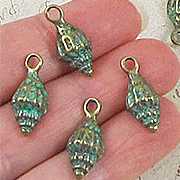Brass Patina Conch Shell Charms*