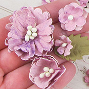 Vintage Shades Paper Flowers - Orchid Pink
