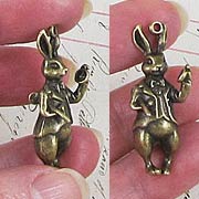 Antique Bronze 3D Rabbit Charm
