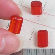 12x8mm Ruby Red Glass Rectangular Beads