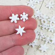 Tiny White Snowflake Buttons
