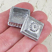 Miniature Square Metal Box with Lid