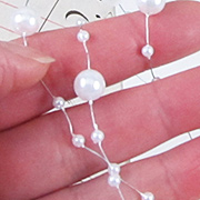White Pearl Beaded Wire Garland